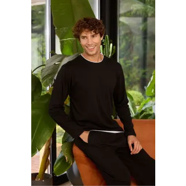 Erkek 9222 Erkek   O Yaka Pijama Takımı