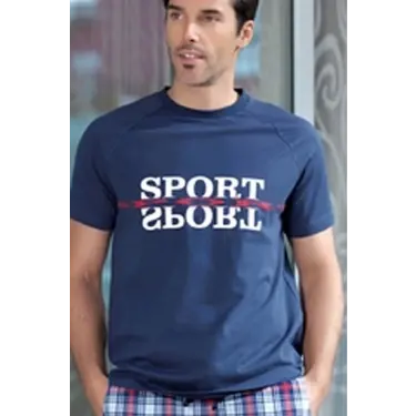 Erkek  Ekoseli Kısa Kollu Pijama Takımı 21396