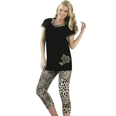 Hmd Kadın Leopar Kısa Tayt Takım 60012