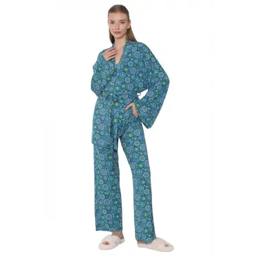 Limissi Viskon Desenli Pijama Yakımı