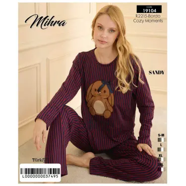 LYYN  19104 Kadın Uzun Kol Pijama Takımı