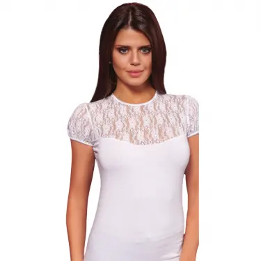 LYYN 8017 Bayan Bisiklet Yaka Kısa Kol Elastane