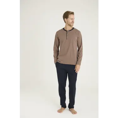 LYYN 9245 Erkek Midi Yaka Pijama Takım