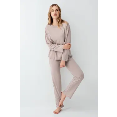 LYYN Arnetta 3407-s Kadın Uzun Kol Pijama Takım