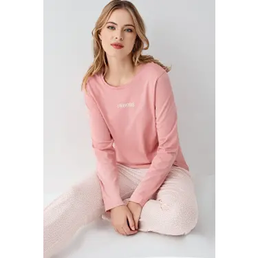 LYYN Arnetta 3417-x Kadın Battal Uzun Kol Pijama Takım