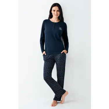 LYYN Arnetta 3429-s Kadın Uzun Kol Pijama Takım