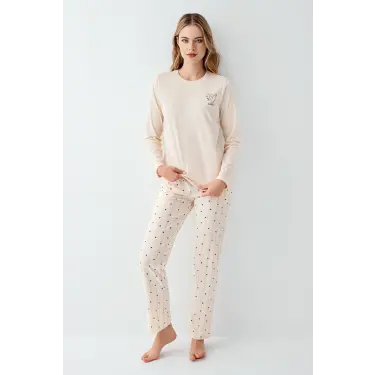 LYYN Arnetta 3434-s Kadın Uzun Kol Pijama Takım