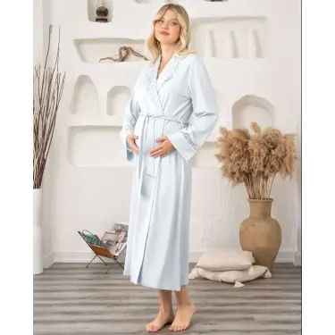 LYYN Bone 5930 Lycra Nevrürlü Şal Yaka Sabahlık