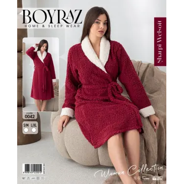 LYYN Boyraz 0042 Kadın Sharpi Welsolf Sabahlık