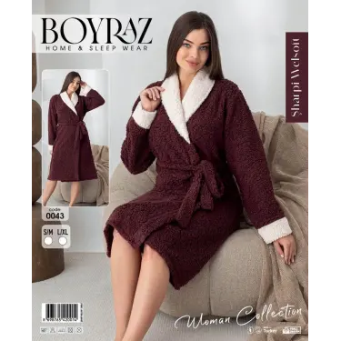 LYYN Boyraz 0043 Kadın Sharpi Welsolf Sabahlık