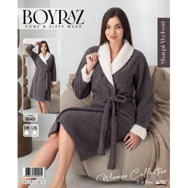 LYYN Boyraz 0045 Kadın Sharpi Welsolf Sabahlık