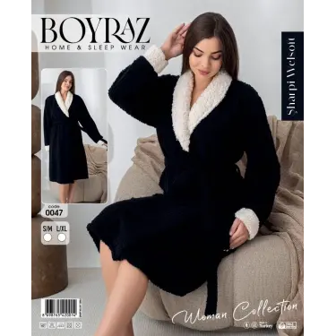 LYYN Boyraz 0047 Kadın Sharpi Welsolf Sabahlık