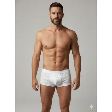 LYYN Erkek Beyaz File Boxer