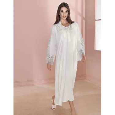 LYYN Espuar 737 Penye Uzun Gecelik Sabahlık Takım