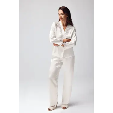 LYYN Freshness 9950-pt Saten Dantel Detaylı Pijama Takımı