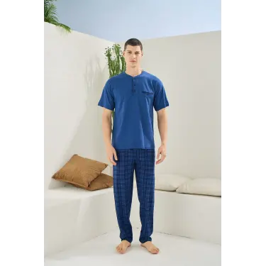 LYYN Kocabey 2118 Midi Yaka Pijama Takım