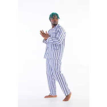 LYYN Kocabey 4007 Uzun Kol Çizgili Gaffur Erkek Pijama Takım