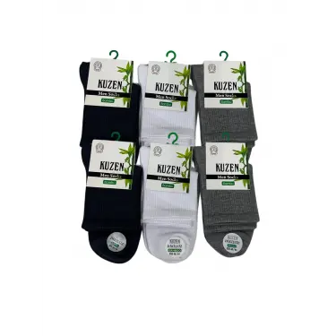 LYYN Kuzen Dikişsiz Yarım Konç Bambu Erkek Çorap 6 Adet