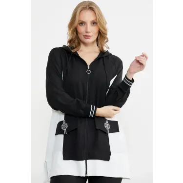 LYYN Sementa 76448 Keten Görünümlü Kapüşonlu Tunik Takım