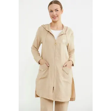 LYYN Sementa 76473 Büyük Beden Keten Görünümlü Üçlü Takım