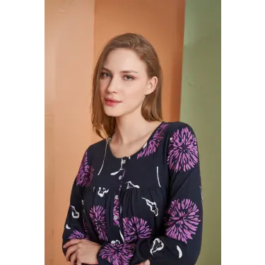 Pjs 27166 Kadın Uzun Kol Gecelik