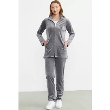 Sementa 76385 Kadife Dik Yaka Tunik Eşofman Takım