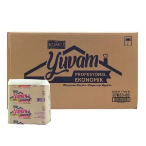 KOMİLİ YUVAM PRO. MASA ÜSTÜ DİSPENSER PEÇETE (17x21cm) 300Yaprak*12Paket