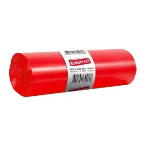 KOROPLAST TIBBİ ATIK KIRMIZI BATTAL BOY BÜZGÜLÜ ÇÖP POŞETİ 72*80 CM