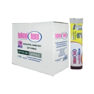 TEKNOTEM ENDÜSTRİYEL JUMBO SİYAH ÇÖP POŞETİ 80*110 CM 400 GR