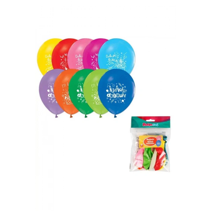 BALONEVİ DOĞUM GÜNÜ BASKILI BALON 8Li