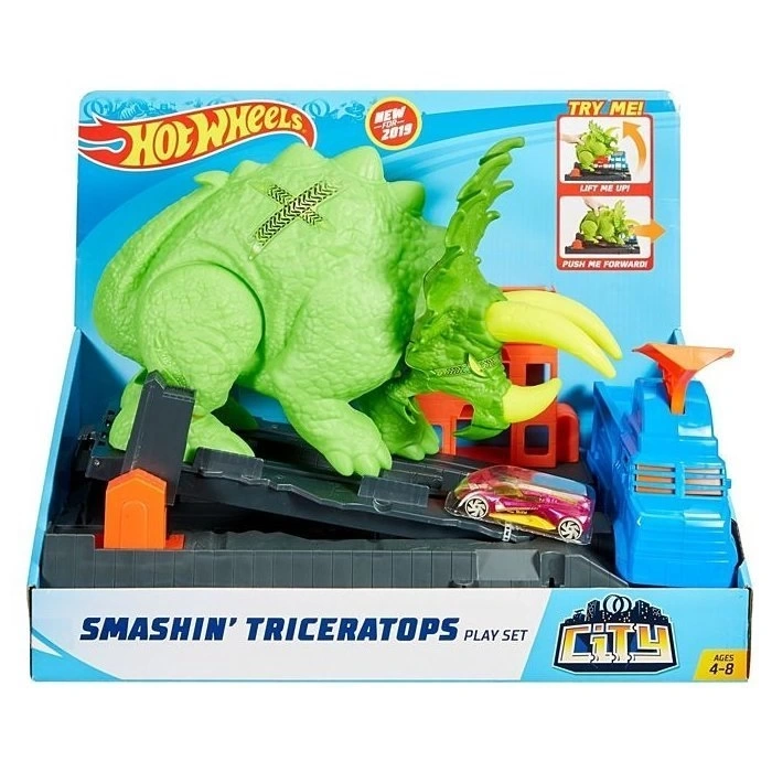 HOT WHEELS TRICERATOPS SALDIRISI OYUN SETİ 1