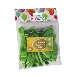 BALONEVİ 12 METALİK AÇIK YEŞİL BALON 12Lİ