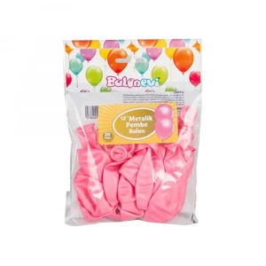 BALONEVİ 12 METALİK PEMBE BALON 12Lİ