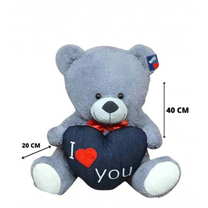 HALLEY 60 CM I LOVE YOU KALPLİ AYI KOT KALPLİ