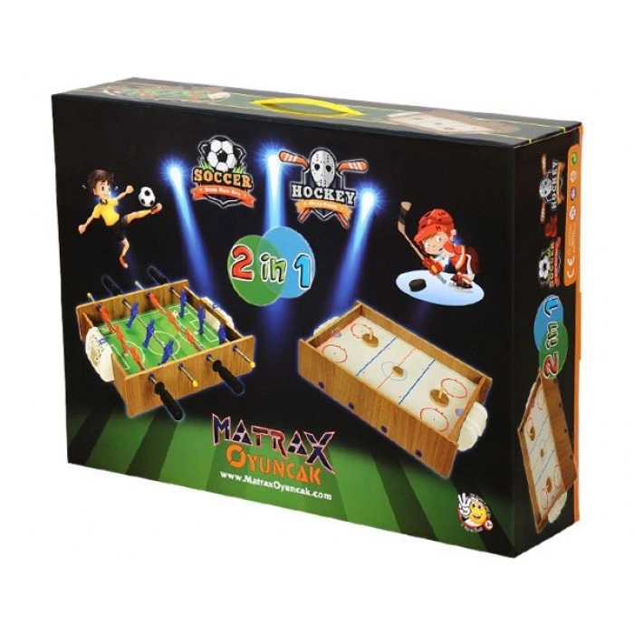 AKÇ AHŞAP HOKEY ve MASA MAÇI OYUNU 2si 1 ARADA