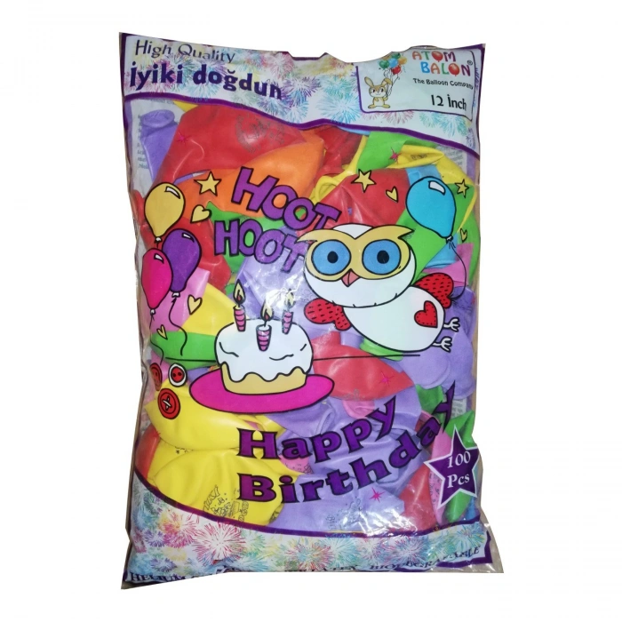 ATOM İYİKİ DOĞDUN KARIŞIK BALON 100 LÜ