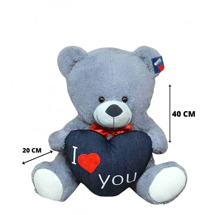 HALLEY 60 CM I LOVE YOU KALPLİ AYI KOT KALPLİ