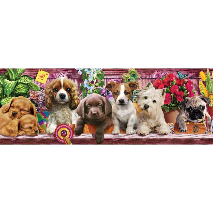 KS 21009 PUZZLE 1000 PANORAMİK PUPPİES
