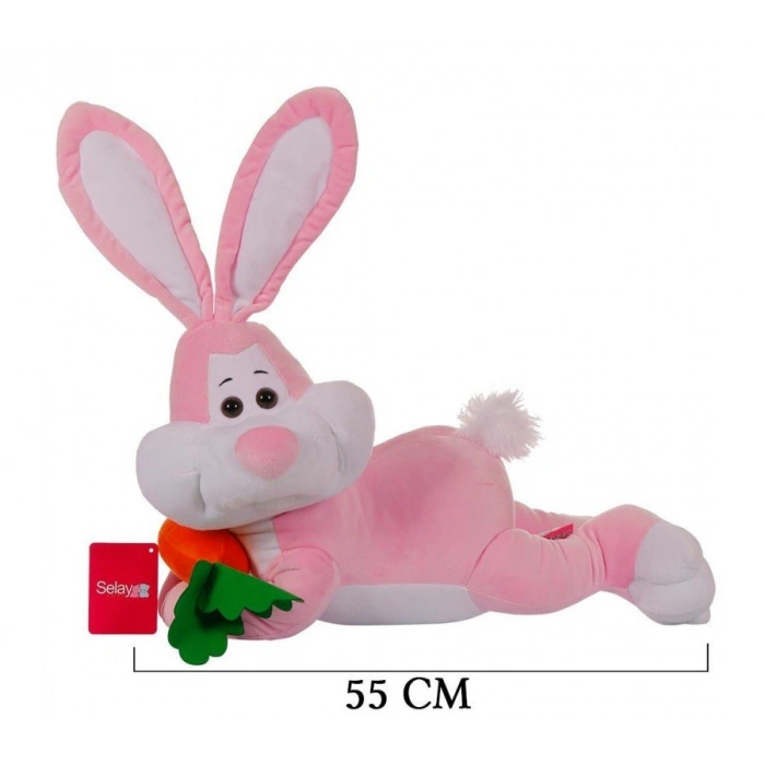 SELAY YATAN TAVŞAN 55x25 CM PEMBE