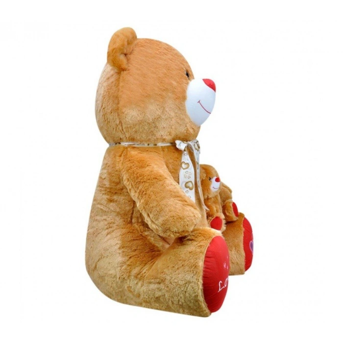 SLY GÜLEN YAVRULU AYI 95 CM KAHVERENGİ