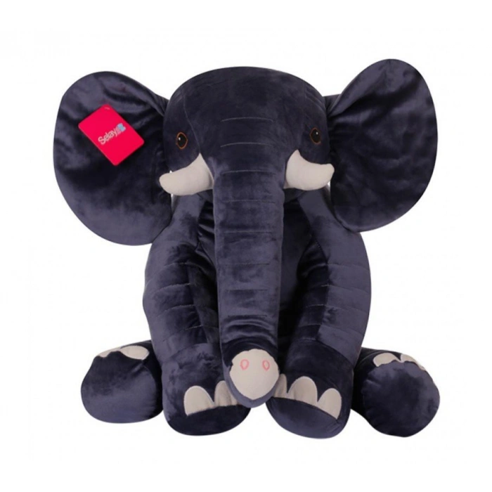 SLY OTURAN DİŞLİ FİL 40 CM GRİ