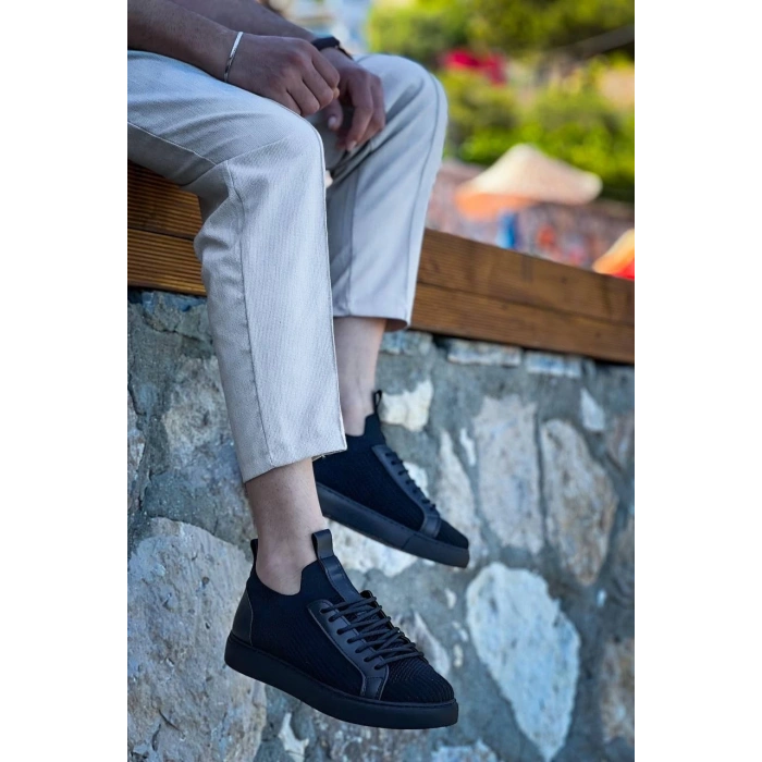 KB-112  Kuback Siyah Siyah TabanTriko Bağcıklı  Günlük Erkek  Ayakkabı