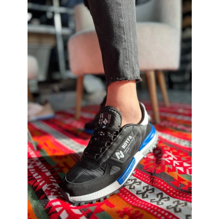 KB-N1 Kuback Siyah Mavi Detaylı Günlük Erkek Ayakkabı