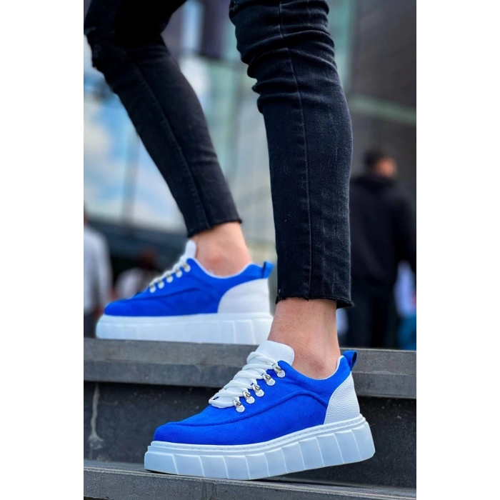 KB-X10 Kuback Sax Süet Beyaz Yüksek Taban Günlük Spor Ayakkabı