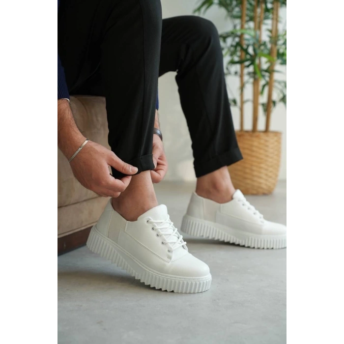 KB-X516 Kuback Beyaz Cilt Günlük Erkek Ayakkabı