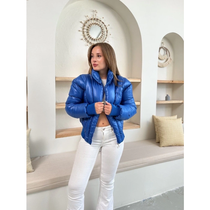 Puffer kısa mont mavi st25534