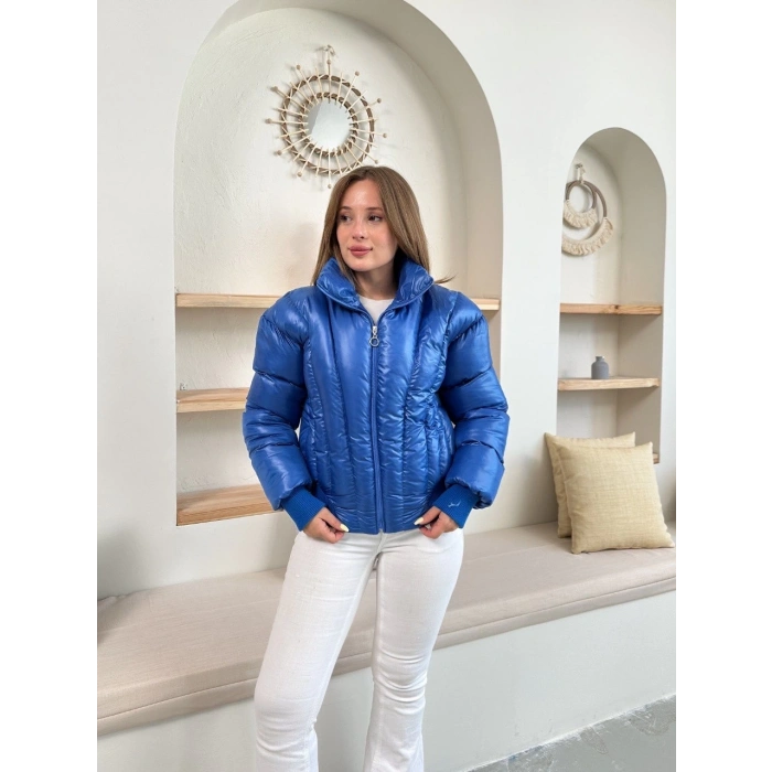 Puffer kısa mont mavi st25534