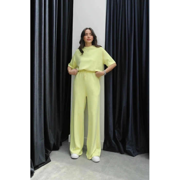 Tshirt alt üst modal takım sarı