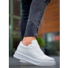 KB-X8 Kuback Beyaz Cilt Beyaz Yüksek Taban Günlük Spor Ayakkabı