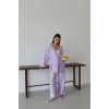 Müslin kumaş kimono lila pt